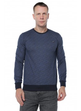 Bluza Nayki, cu model, Bleumarin